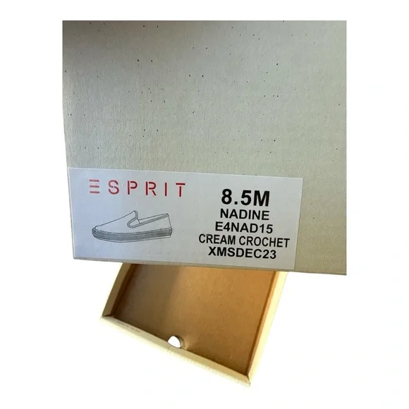 Esprit Women's Cream Crochet Tan Espadrille Slip-Ons Size 8.5 NWT Cruise - Picture 3 of 3